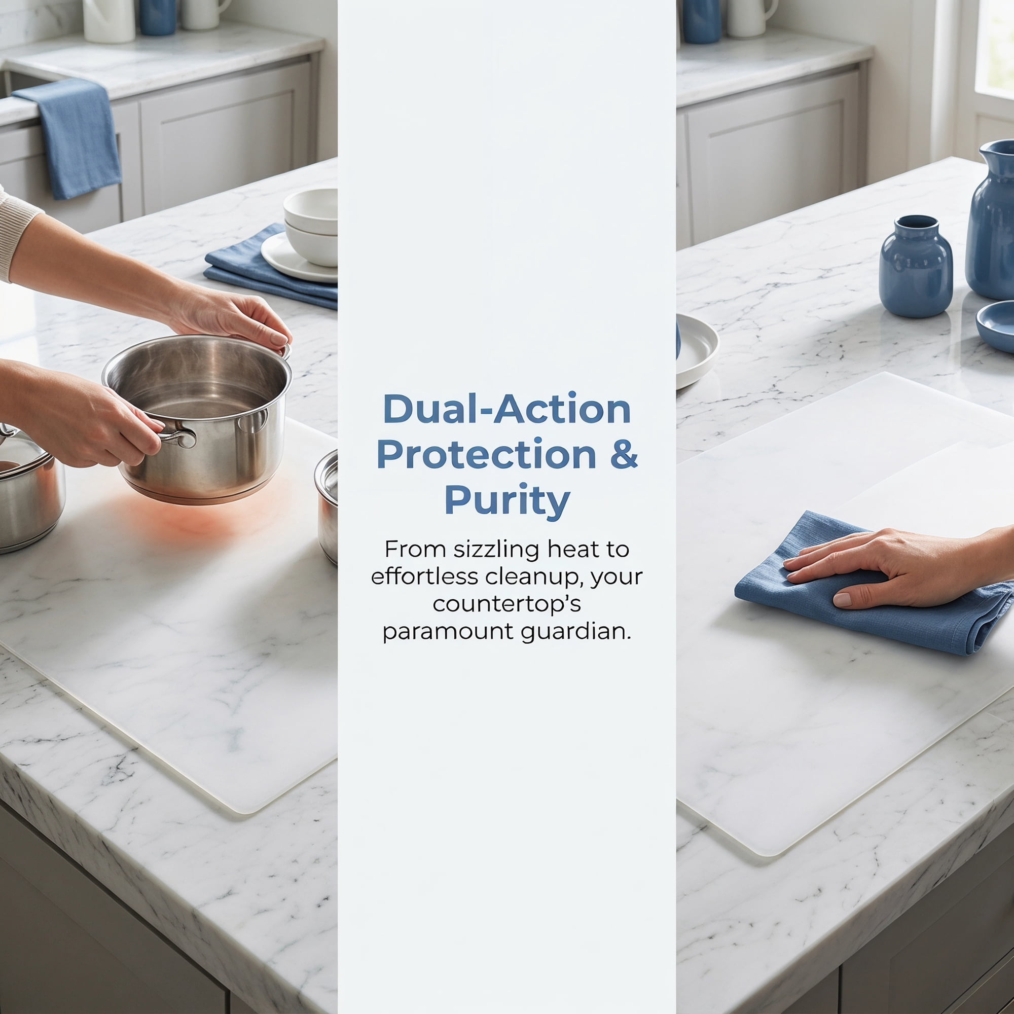 Unique Bargains Silicone Heat Resistant Countertop Protector Pad Mat Clear 27.6"x16.5"