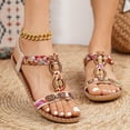 thumbnail image 4 of Bohemian Beach Sandals for Women 2025 Boho Summer Braided Wedge Low Heels Elastic Slingback Dress Sandals, 4 of 8
