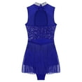 thumbnail image 6 of SiiRoh Womens Glittery Sequins Tassel Dance Dress for Latin Jazz Leotard Lyrical Dancewear Royal Blue L, 6 of 7