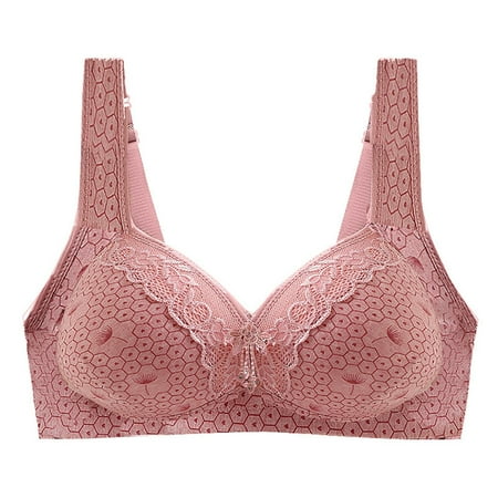 

Felwors Bras for women Large Size Vest Style Adjustable Underwear Gathers Mother s Comfortable Lifting Lace No Steel Ring Bra