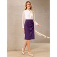 thumbnail image 3 of DARING DIVA Women's Ruched Bodycon Midi Pencil Skirt XL Purple, 3 of 7