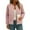 Pink, variant on Women's Solid Color Long-sleeved Plaid Thick Baseball Jacket/Cotton Coat Beige L