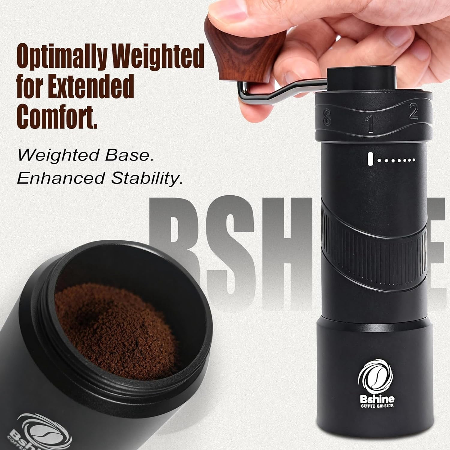 manual coffee bean grinder with Carrying Case,Numerical External Adjustable,conical burr hand crank mini molino para cafe,moledor de cafe de grano molino para cafe