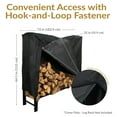 thumbnail image 2 of Sunnydaze 22" x 72" x 44.5" Black Solid Firewood Log Rack Cover, 2 of 9