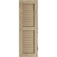 thumbnail image 2 of Ekena Millwork 15"W x 58"H Rustic Two Equal Louver Hand Hewn Faux Wood Shutters (Per Pair), Primed Tan, 2 of 11