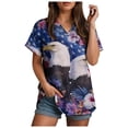 thumbnail image 2 of mgoYE Clothing for Women 250th Anniversary USA Shirt Women's American 250th Anniversary Printed Casual Sweatshirt 250 Years 1776–2026 Patriotic Button Shirt|Dark Blue XL, 2 of 2