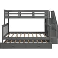 thumbnail image 4 of Harper & Bright Designs Solid Wood Twin over Full Bunk Bed with Twin Size Trundle for Bedroom, Grey, 4 of 7