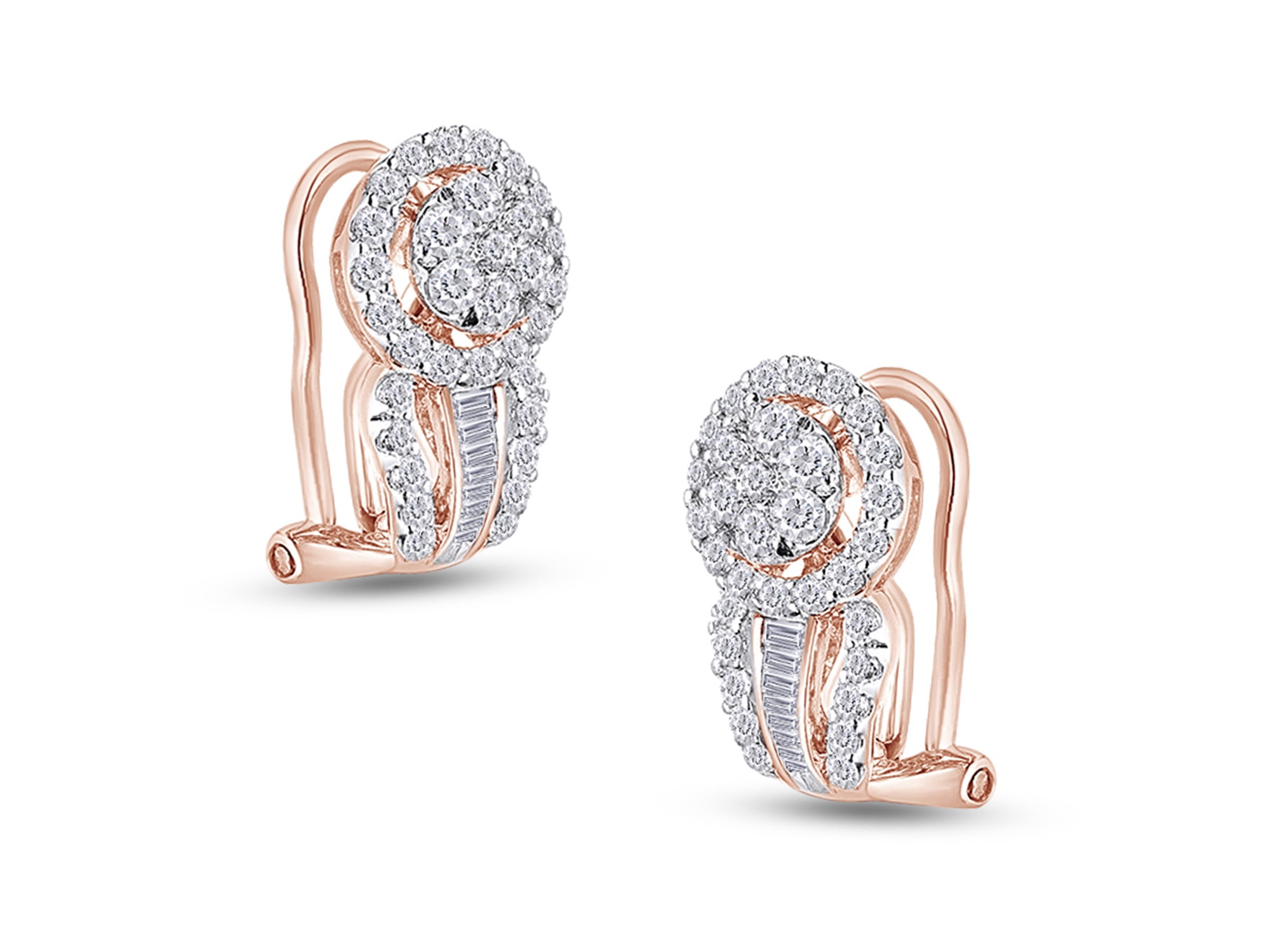 Details about   Baguette Diamond Stud Earrings Gold Wedding Earrings Anniversary Gift For Her