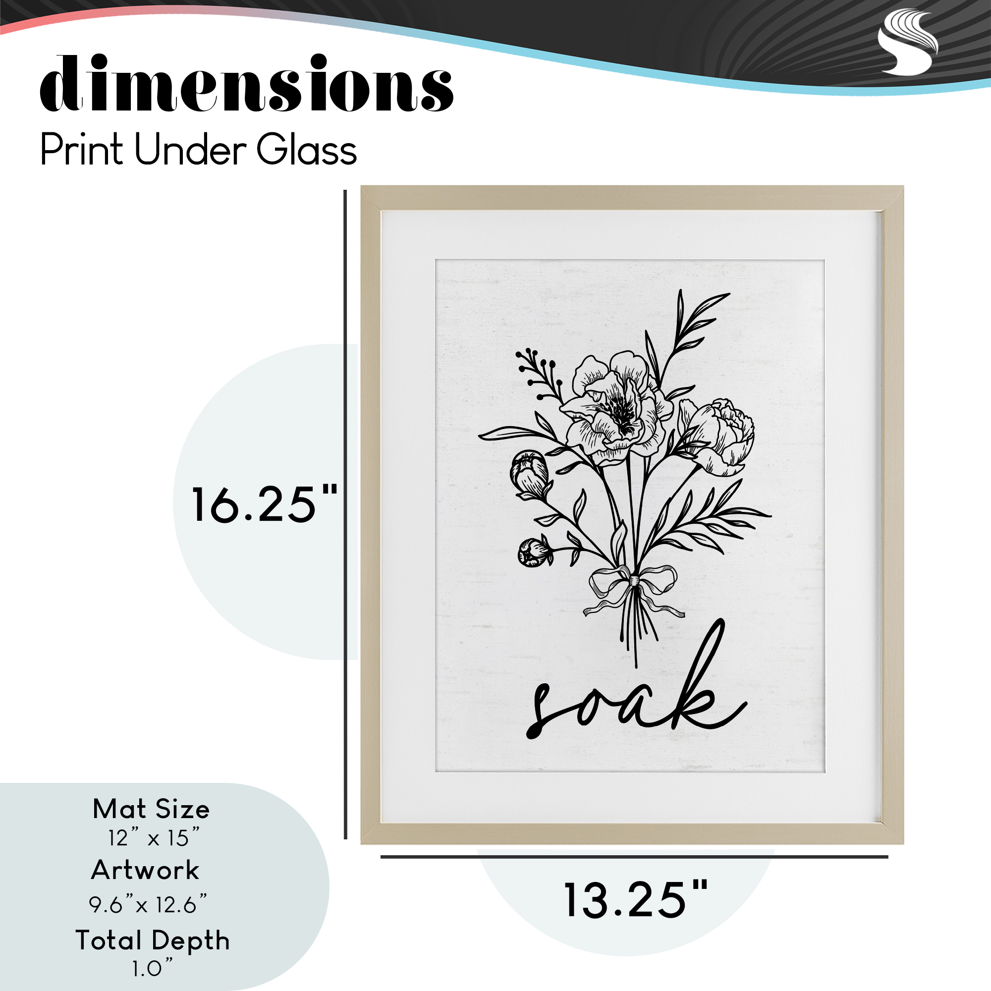 Bathroom Herb Soak Birch Framed Print Under Glass, design by Lettered and Lined