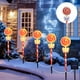thumbnail image 3 of Juego de 5 luces solares navideñas para exteriores, 8 modos de iluminación LED con forma de bastón de caramelo, impermeables, para patio, jardín, césped y decoración navideña., 3 of 9