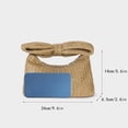 thumbnail image 3 of Straw Bag For Women Woven Bow Clutch Purses Solid Color Leisure Beach Handbag Summer Lightweight minimalist design Tote Bag, 3 of 4