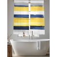 thumbnail image 5 of Yellow Grey Blue Sheer Curtains 63 Inches Long 2 Panels Lines Geometric Light Filtering Semi Sheer Window Curtains Drapes for Bedroom Living Room 52"x63", 5 of 7