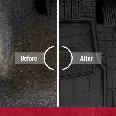 GENUINE DICKIES MAX COVERAGE FULL VEHICLE RUBBER FLOOR MAT 5-PIECE SET BLACK, 80103WDI