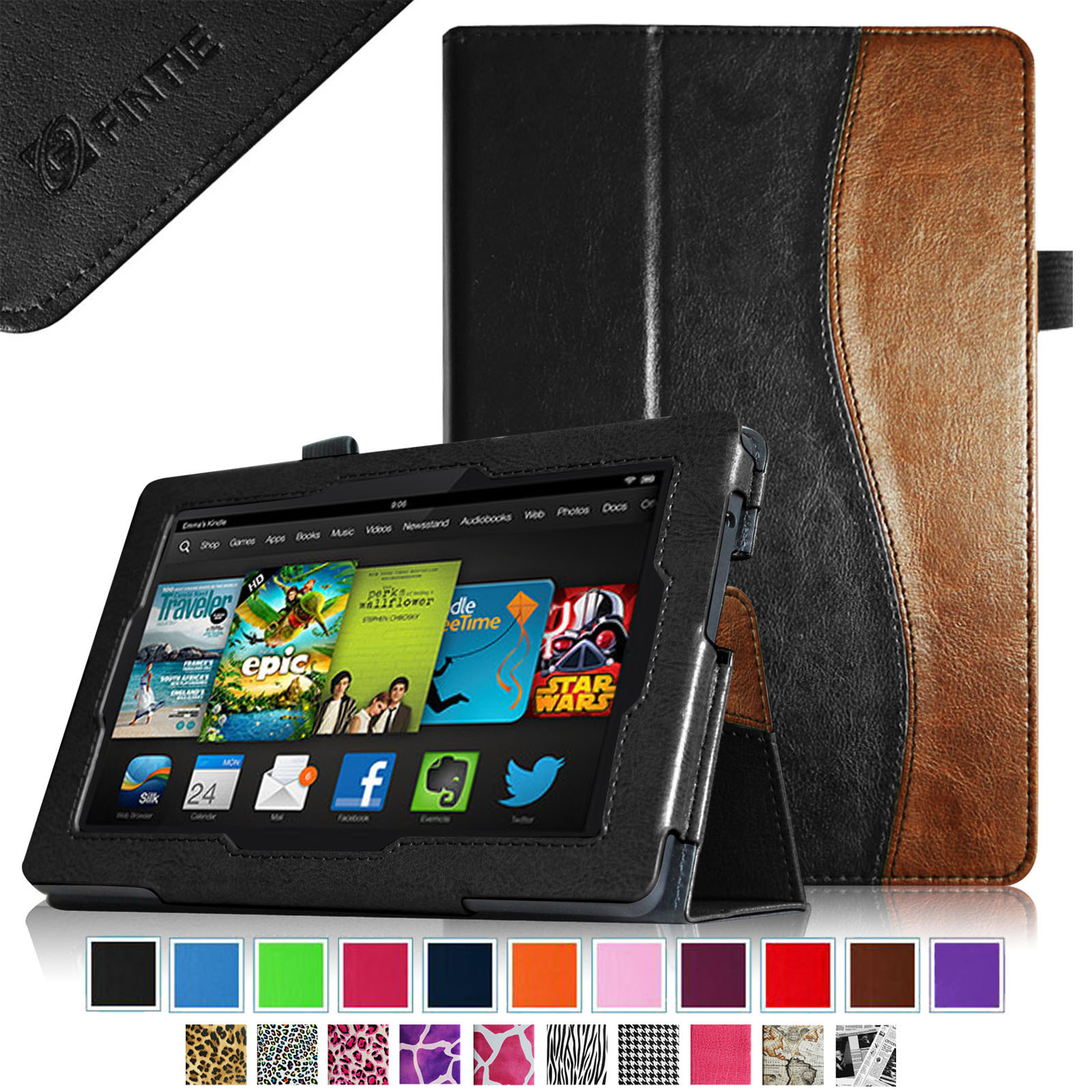 fintie kindle fire hd 7" tablet (2013 old model) slim fit folio case