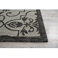 thumbnail image 4 of Nourison Garden Party Indoor/Outdoor Transitional Damask Ivory/Charcoal 6' x 9' Area Rug, (6' x 9'), 4 of 10