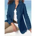 thumbnail image 2 of Chaqueta de mujer, abrigo informal, manga larga, cuello plano, dobladillo festoneado, primavera/otoño 2023, abrigo informal de oficina para mujer, 2 of 2