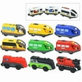 thumbnail image 4 of Train Track Wooden Train Toys Magnetic Set Electric Car Locomotive Diecast Slot Fit All Wood Brand Biro Railway Tracks For Kids, 4 of 10