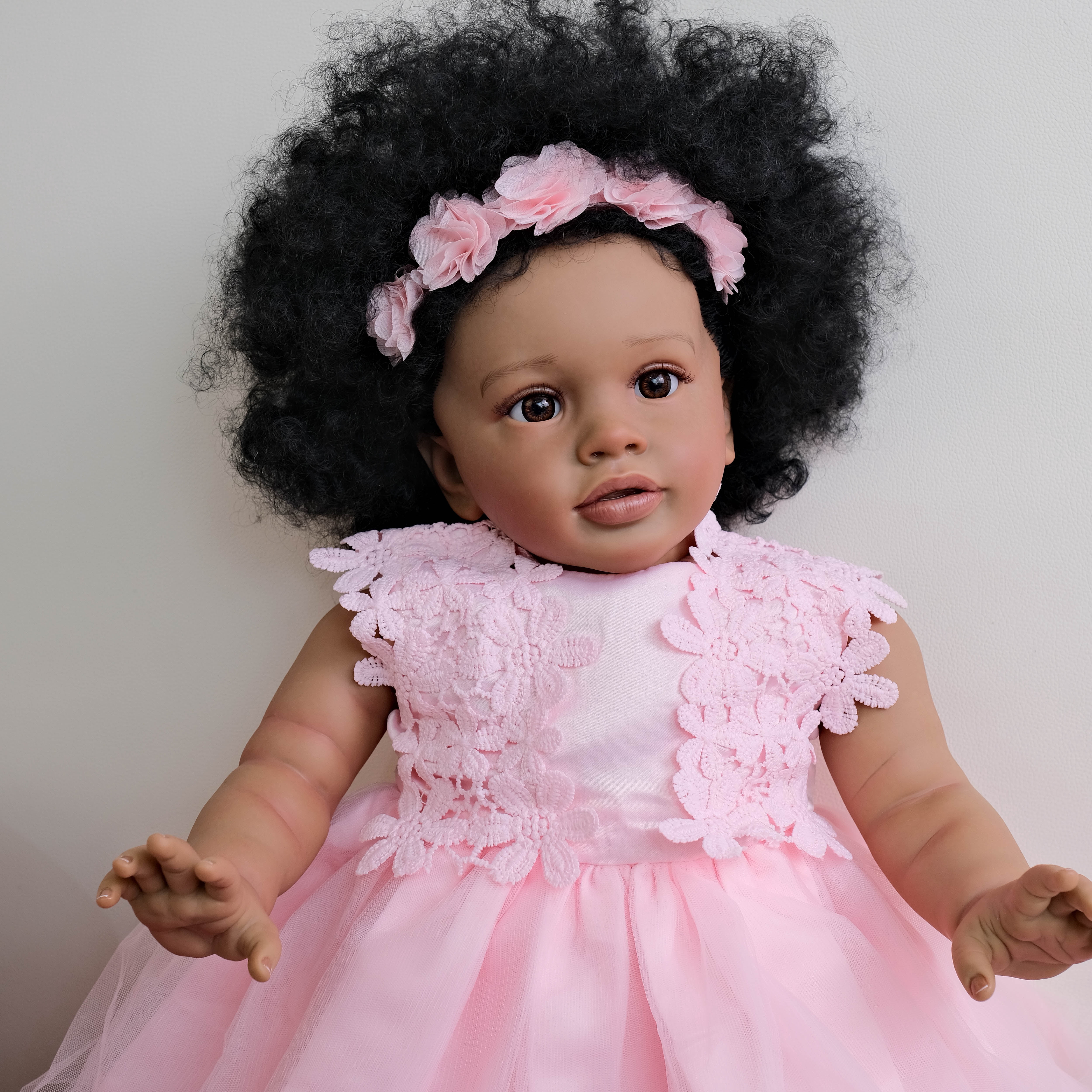 Reborn Baby Dolls 26 inch Lifelike Cute Soft Body Feeling Realistic Newborn Black Skin Baby Dolls with Clothes and Feeding Toy for 3+ Years Old Kids