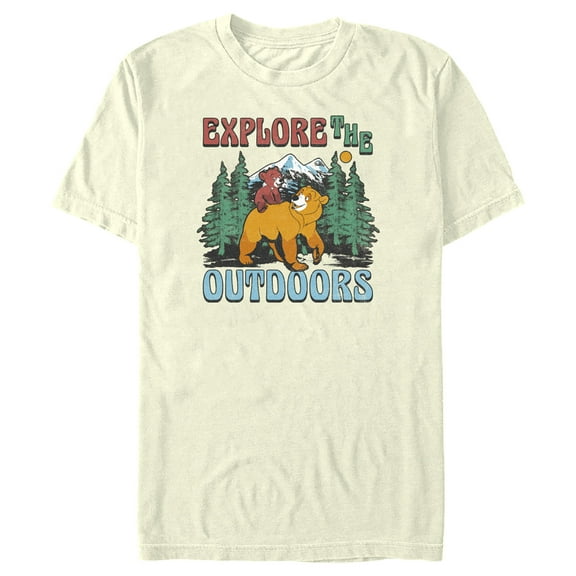 Men's Brother Bear Kenai and Koda Explore the Outdoors Graphic Tee Beige X Large