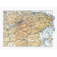 thumbnail image 2 of Baedeker 32x25 Gold Ornate Wood Framed with Double Matting Museum Art Print Titled - Northeastern Switzerland - Baedeker 1921, 2 of 4