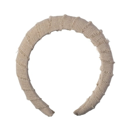 HAIRITAGE BY MINDY Take Me to the Beach Linen Raw Edge Headband for Hair, Light Taupe, 1PC