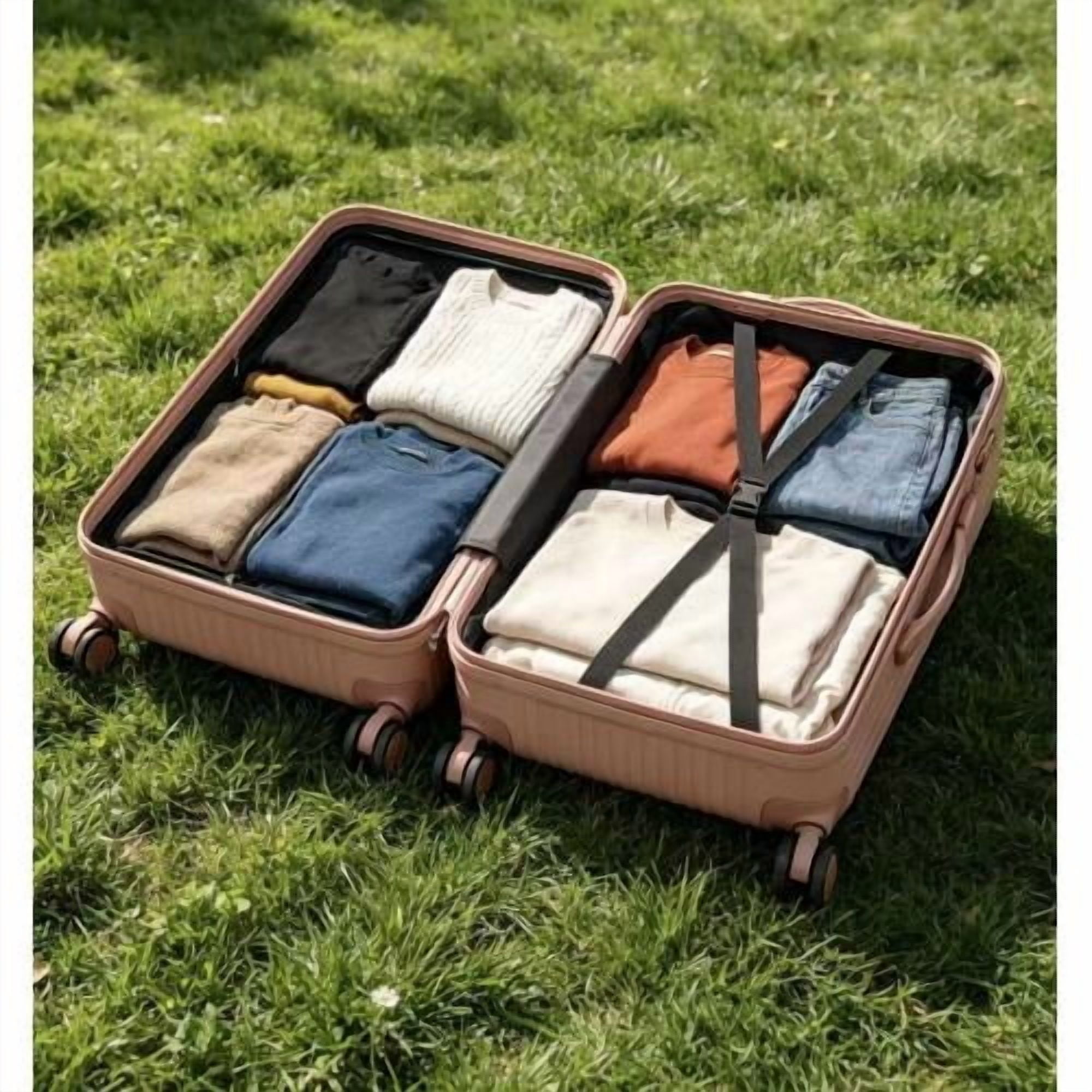 4-Piece Lightweight ABS Hard Shell Luggage Set with 360° Dual Spinner Wheels & Built-In Combination Lock, Scratch-Resistant Modern Travel Suitcase, Rose Gold