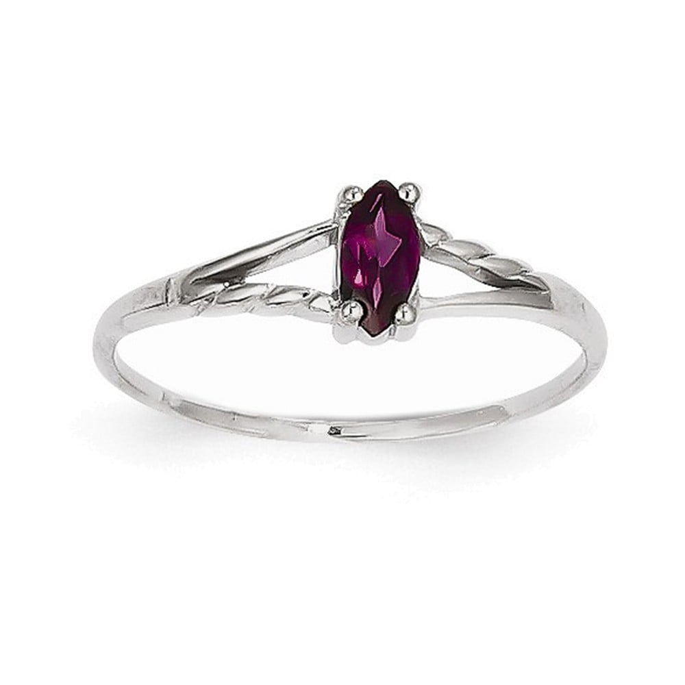 14k White Gold Rhodolite Garnet Birthstone Ring by
