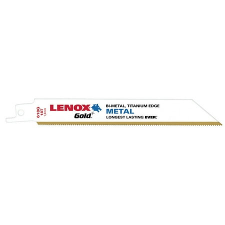 Lenox Gold 6 in. Bi-Metal Reciprocating Saw Blade 18 TPI 5 pk