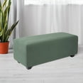 PiccoCasa Stretch Ottoman Slipcover Jacquard Rectangle Footstool Cover