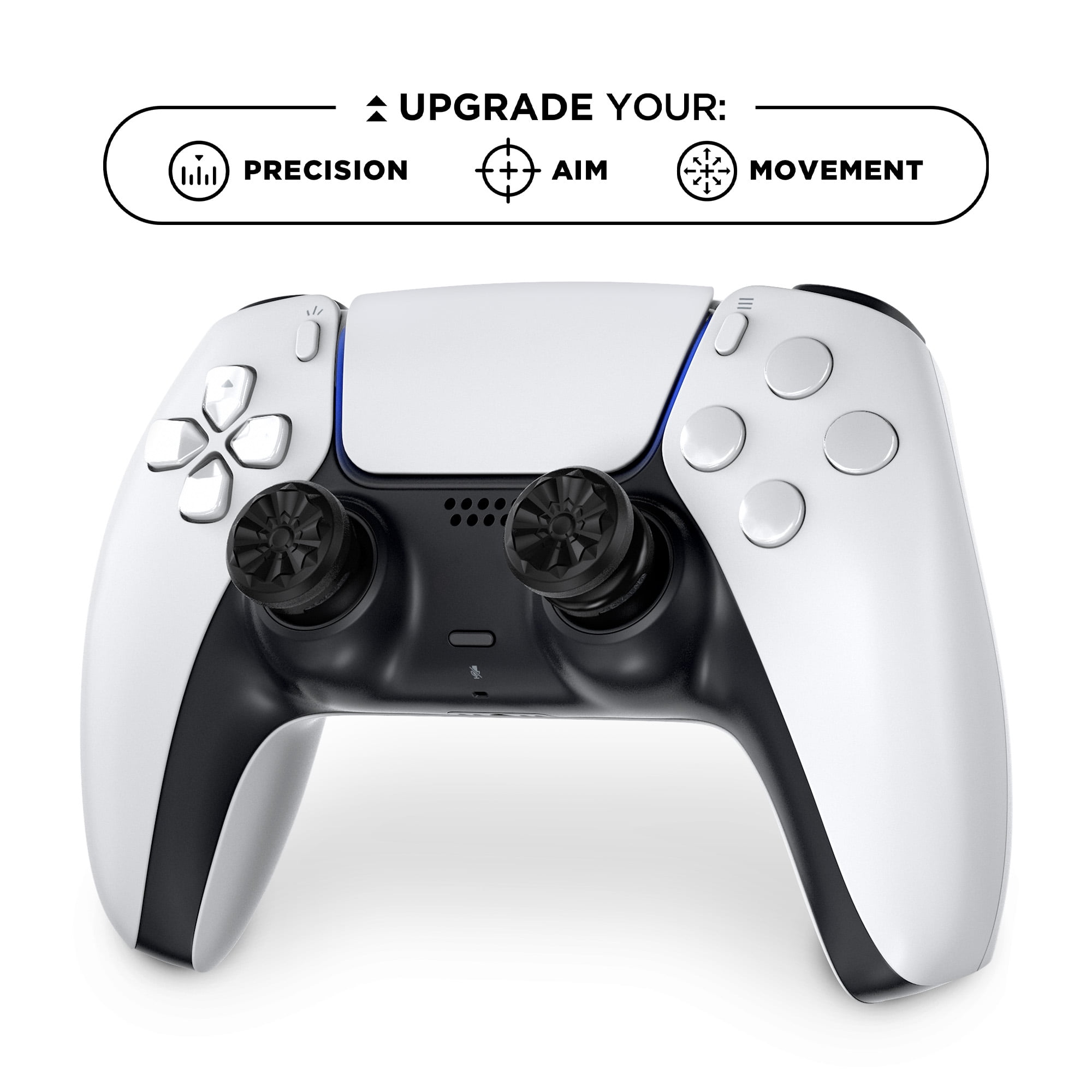 KontrolFreek FPS Galaxy Black for PlayStation Controller PS5 and PS4 - Performance Thumbsticks - 1 High-Rise and 1 Mid-Rise - Galaxy Black