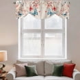 thumbnail image 3 of Tie Up Valances for Windows, Blue Pink Butterfly Adjustable Valance Curtains Window Treatment for Living Room/Bedroom, Vintage Rustic Botanical Floral Rod Pocket Kitchen Curtains & Drapes 54x18 Inch, 3 of 9