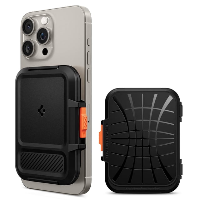 Funda rígida magnética Spigen Lock Fit para iPhone, color negro