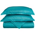 thumbnail image 1 of Cotton Rich 600 Thread Count Solid Duvet Cover Set  Twin-Teal, 1 of 2