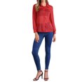 thumbnail image 2 of CAMISA MESH TRANSPARENTE DE CUELLO PUNTA DE MUJER INSPIRADA CHIC DE MANGA LARGA CON BOTONES TAMAÑO XS ROJO, 2 of 6