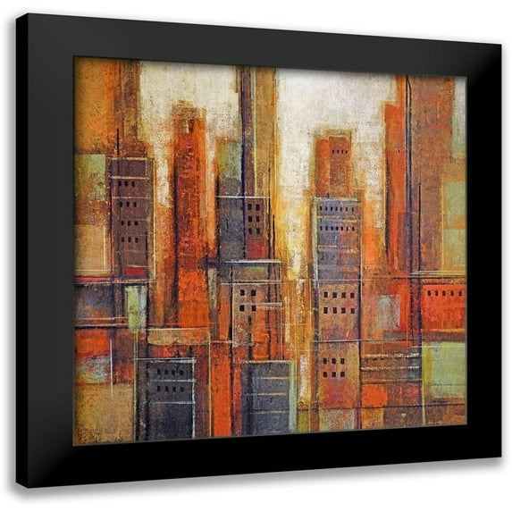 Holsinger, Joel 20x20 Black Modern Framed Museum Art Print Titled - Uptown Chromoscape