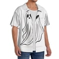 thumbnail image 2 of Sikiie Cute Ghost Simple Drawing Men's Cuban Shirt, Hawaiian Shirts, Business Casual Button Down Shirts, Short Sleeve Shirt-Medium, 2 of 5