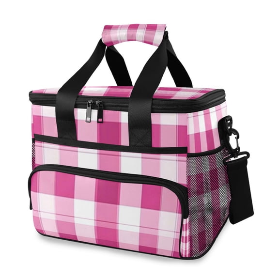 Cooler bag Pink Stripes 15L Insulated Lunch Bag Large Cooler Suitable for camping and picnics