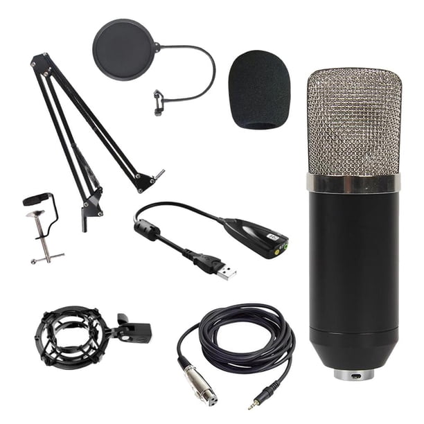 Conjunto De Micrófono De Condensador De Estudio Soporte De Montaje De Choque - Plateado sonido con de sonido Sunnimix Micrófono de condensador de estudio