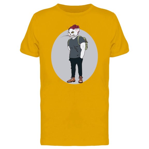 Hipster Muscular Cat Tee Men's -Image by Shutterstock