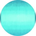 thumbnail image 1 of Ahgly Company Machine Washable Indoor Round Abstract Turquoise Blue Contemporary Area Rugs, 8' Round, 1 of 4