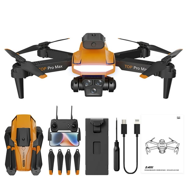 ESSSUT Fpv Drones With 3 Cameras Wind Resistance Headless Mode Gesture Control Fpv Drone For Adults Rc Drone For Beginners Quadcopter Orange Free Size Walmart