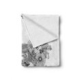 thumbnail image 2 of Floral World Map Soft Flannel Fleece Throw Blanket, Planet Petals Atlas Butterflies Flying on Continents Oceans Graphic, Cozy Plush for Indoor and Outdoor Use, 70" x 90", Black White, by Ambesonne, 2 of 6