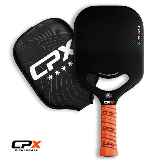 CPX Pro Carbon Fiber Pickleball Paddle - Professional Grade, Matte Finish, 19mm Honeycomb Core, Tennis Style Grip - Edgeless Paddle Designed in Chicago, USA