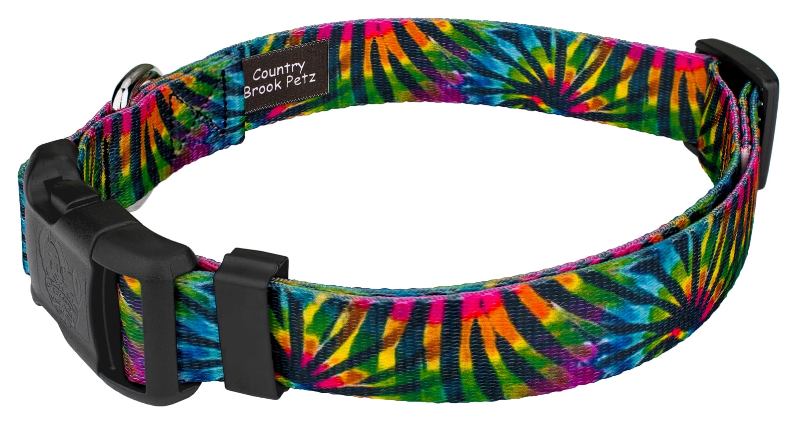 Country Brook Petz® Tie Dye Stripes Everyday Dog Collar and Leash, Medium
