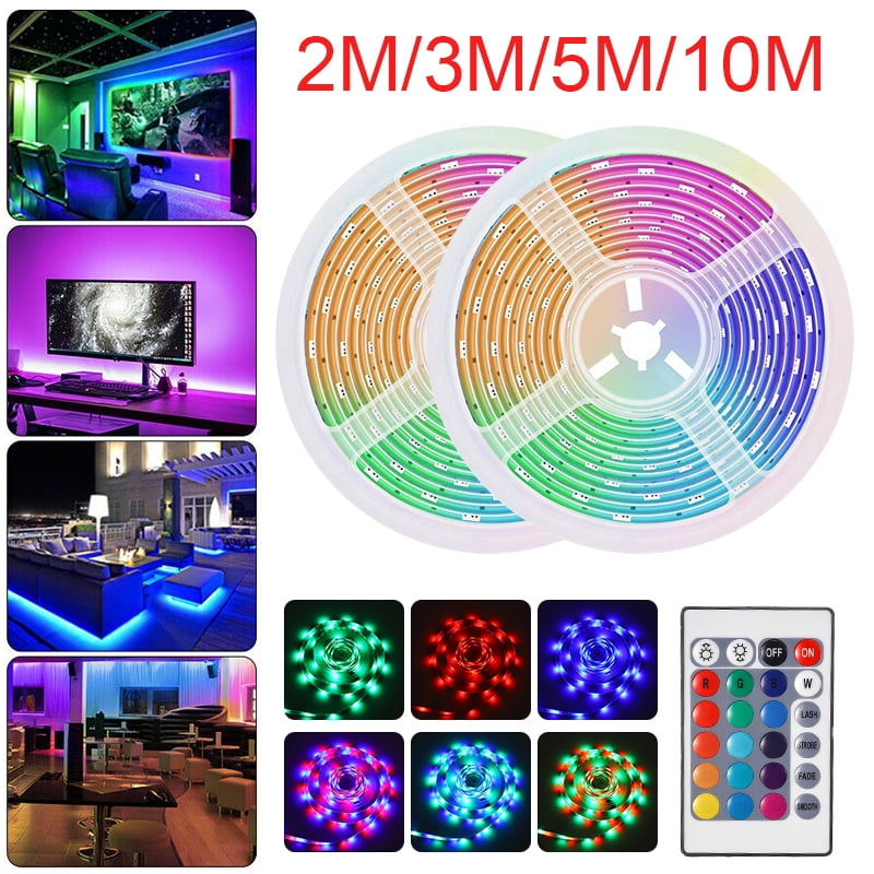 RGB LED Light Strip,10m/5m/10ft/2m Remote Control LED Strip Christmas