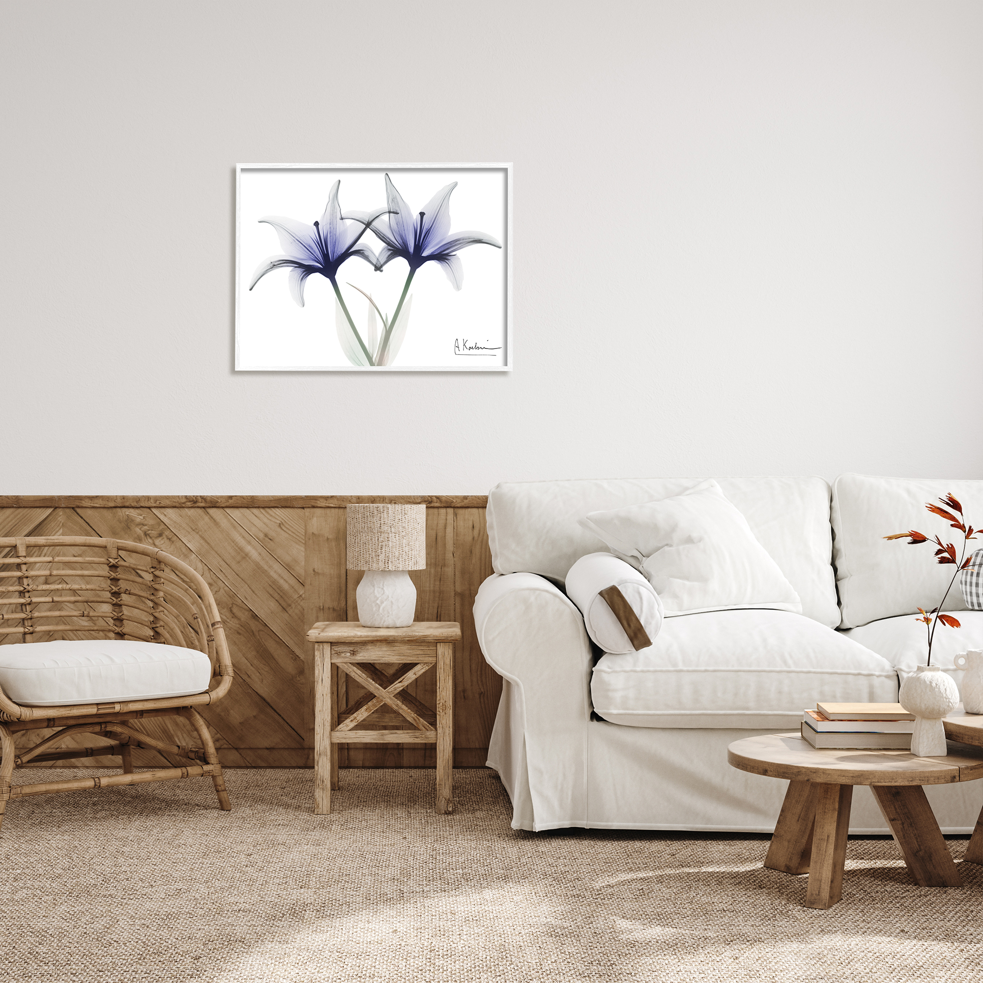 Stupell Industries X-Ray Lily Flowers Botanical & Floral Photography White Framed Art Print Wall Art, 30 x 24