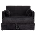 thumbnail image 1 of Pull-Out Couch Bed – Corduroy Loveseat Sofa with USB Charging, Adjustable Back, Side Storage Pockets, No Assembly Needed, 48-55 Inch Wide, 1 of 8