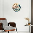 thumbnail image 2 of 12 Inch Wall Clock Battery Operated Silent Clock Decorative for Office, Kitchen, Outdoor, Living Room，Retro Japan Wave Tides, 2 of 4