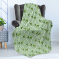 thumbnail image 4 of Floral Soft Flannel Fleece Throw Blanket, Design of Dragonflies and Campanula Flowers Wild Nature, Cozy Plush for Indoor and Outdoor Use, 50" x 60", Pale Green Pale Blue, by Ambesonne, 4 of 5