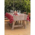 thumbnail image 2 of Outdoor Tablecloth with Umbrella Hole and Zipper, Red Christmas Truck Rectangle Table Cloth 60x84 Inch Waterproof Tablecloth, Xmas Tree Snowflake Plaid Wooden Picnic Table Cover for Patio Camping, 2 of 7